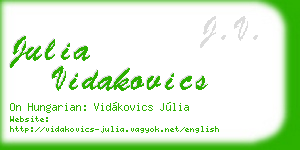 julia vidakovics business card