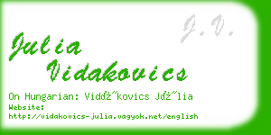 julia vidakovics business card